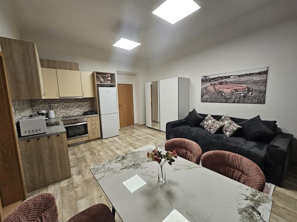 Kitchen or kitchenette, Living room, Seating area, Dining area, oven, stove