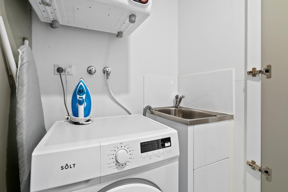 flat iron, washing machine, dryer