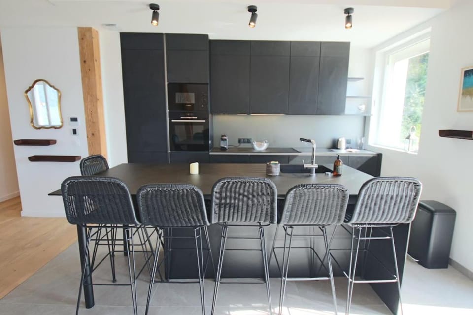 Dining area, dishwasher, microwave, oven, kitchen