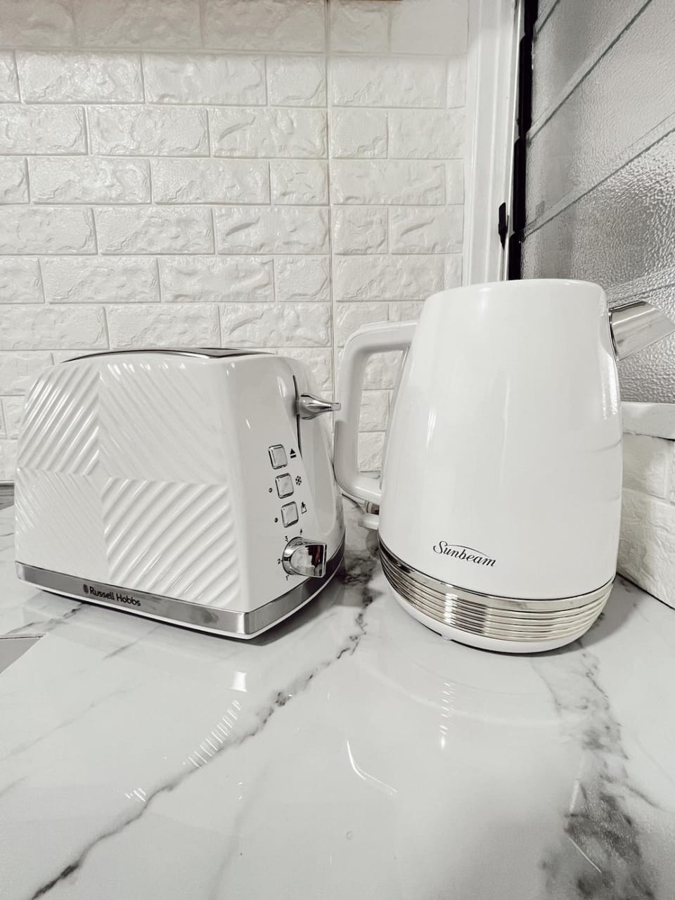 Kitchen or kitchenette, toaster
