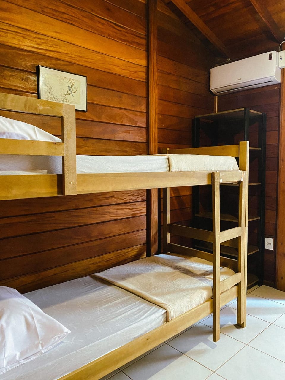 Bed, bunk bed, wardrobe, air conditioner