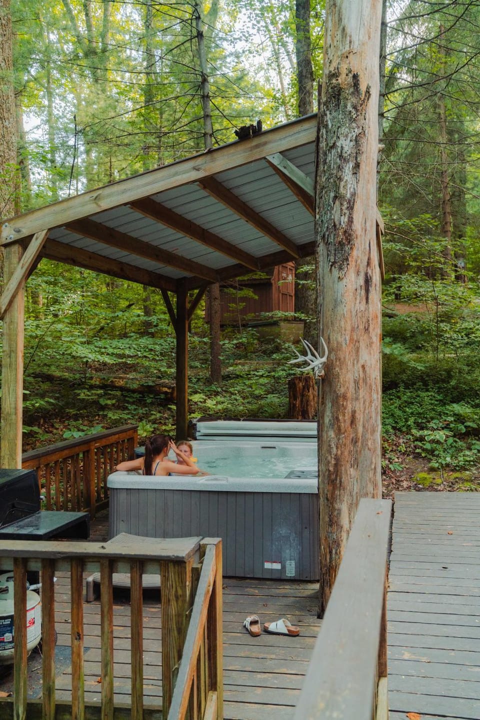 Waterfront A Frame with Dock Canoe Kayaks Family House in Perry Township