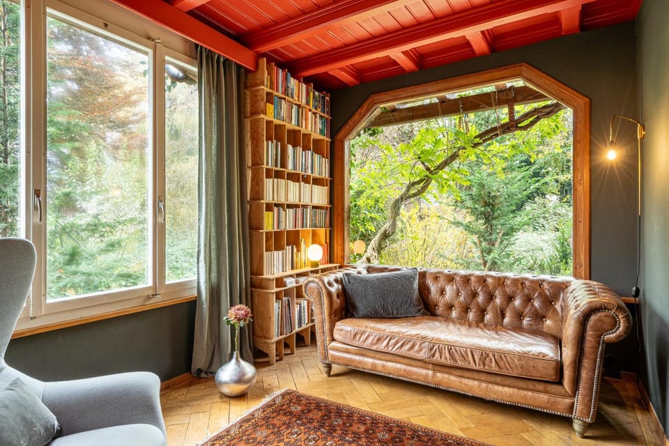 Library, Seating area, Garden view, Internal: Not applicable to any particular room