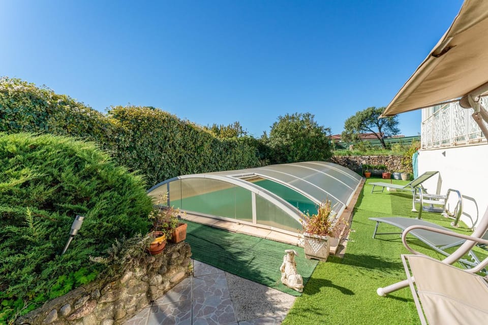 Property building, Living room, Swimming pool