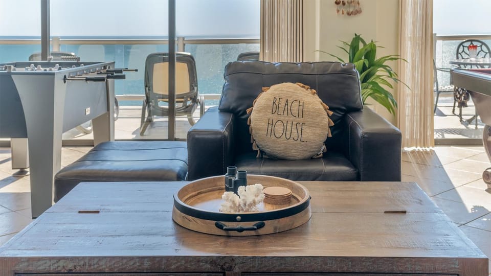 Living room, Seating area, Sea view