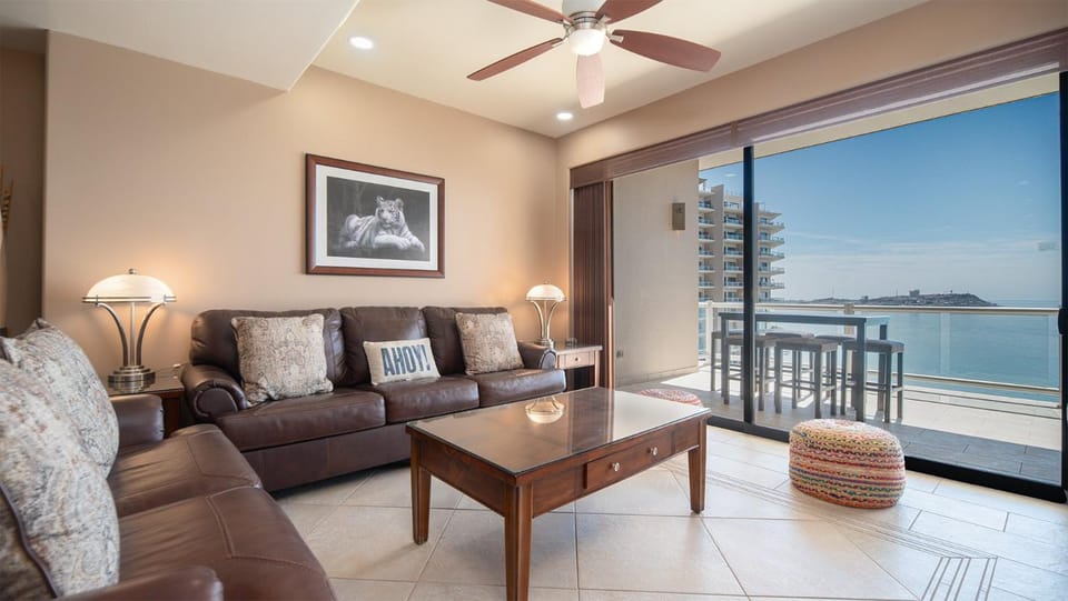 Living room, Seating area, Sea view