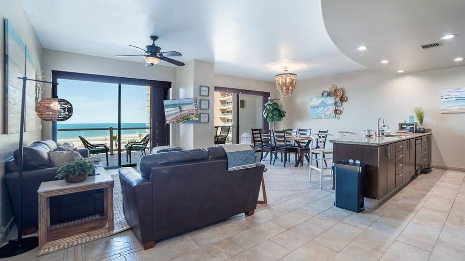 Living room, Seating area, Dining area, Sea view