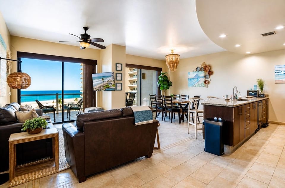 Living room, Seating area, Dining area, Sea view