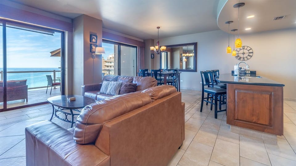 Living room, Seating area, Dining area, Sea view