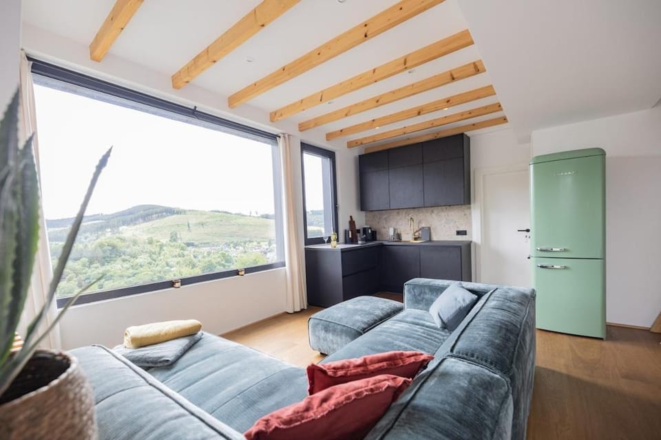 Living room, Seating area, Mountain view