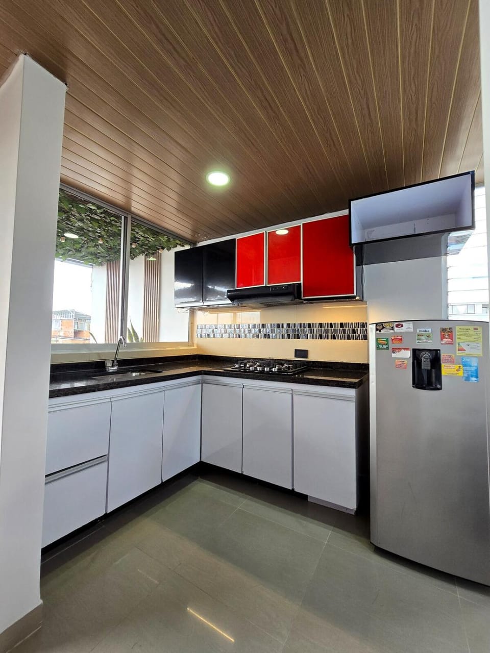 Kitchen or kitchenette, dishwasher