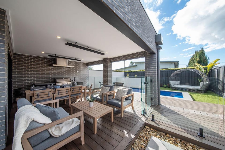 Patio, BBQ facilities, Pool view, Swimming pool
