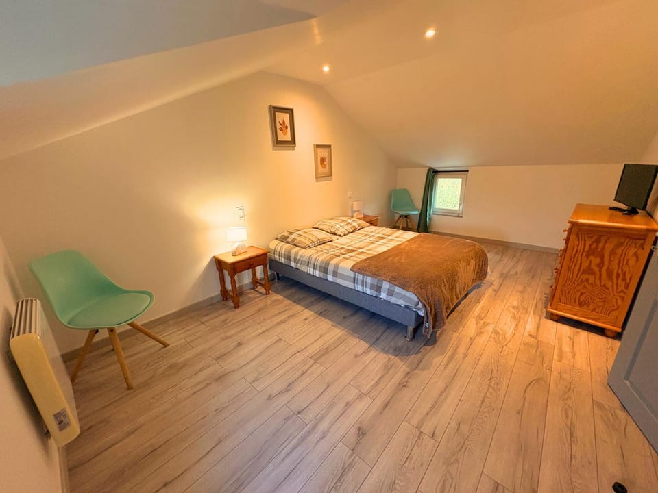 Bed, Night, TV and multimedia, Photo of the whole room, Decorative detail, Garden view, furniture, heating