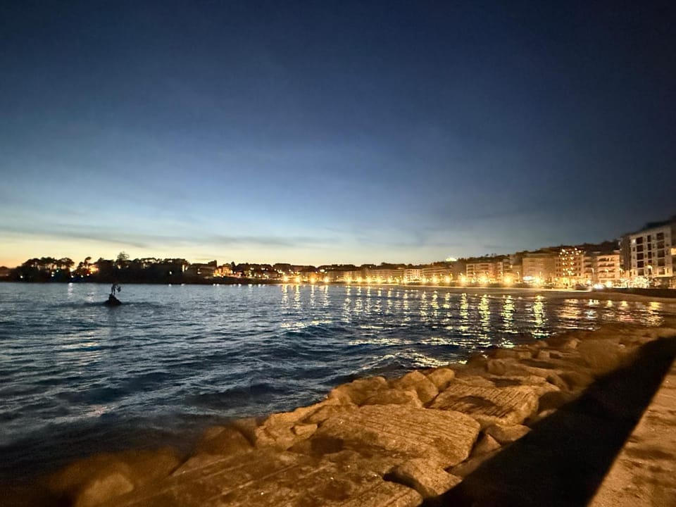 Nearby landmark, Night, Natural landscape, Beach, City view, Sea view