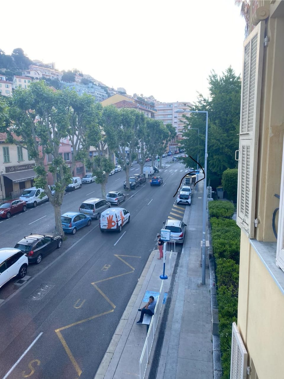 Natural landscape, Bird's eye view, Street view, Parking