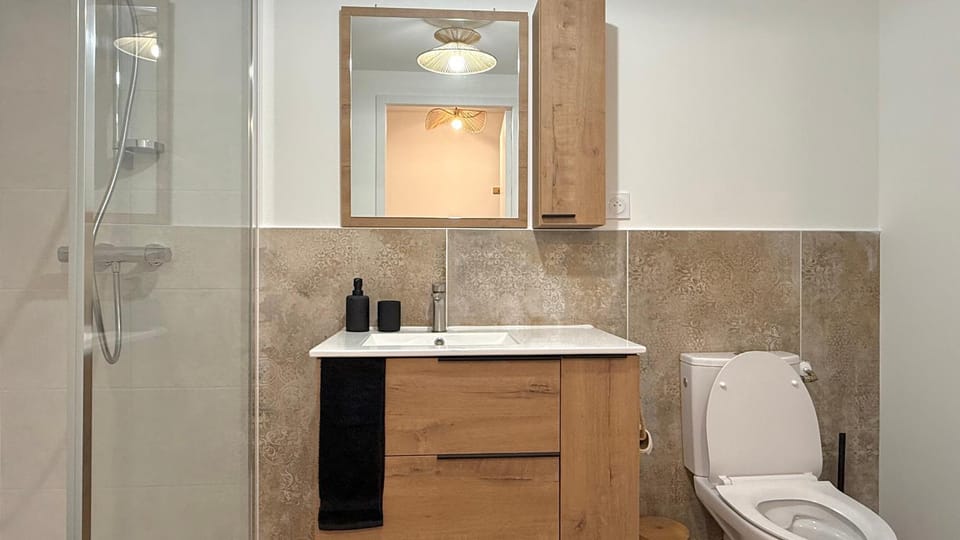 Shower, Toilet, Bathroom, heating, internet, towels