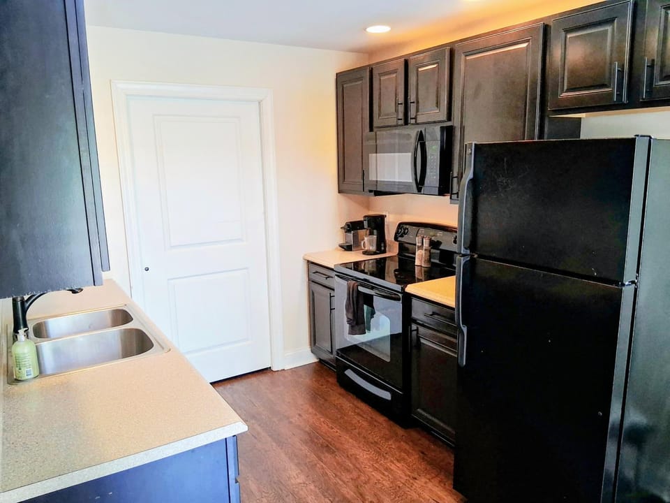 Kitchen or kitchenette, dishwasher, oven, stove, toaster, kitchen