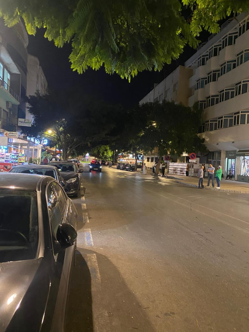 Night, Neighbourhood, City view, Street view, Location, Parking