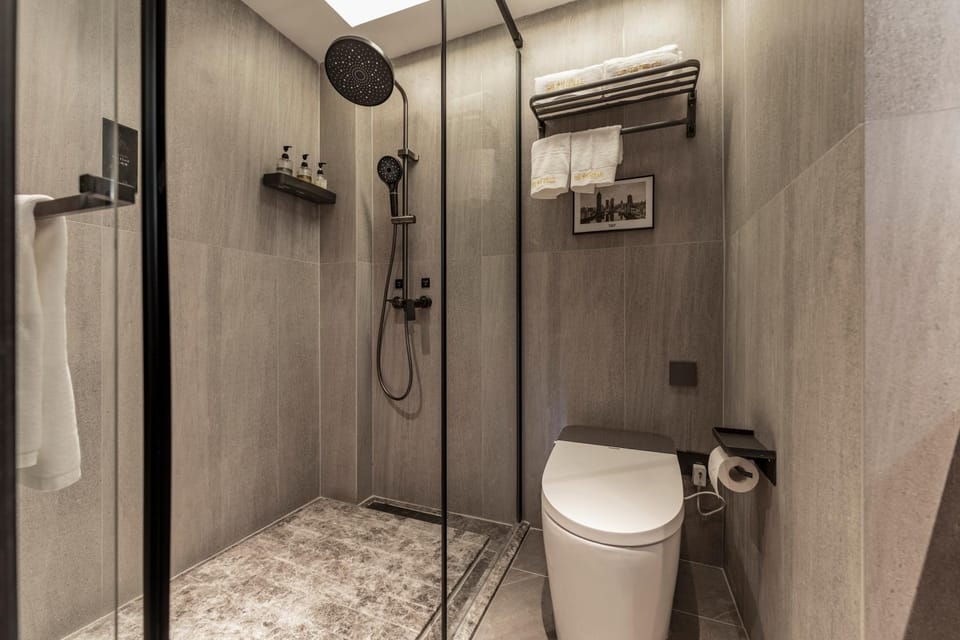 Shower, Toilet, towels