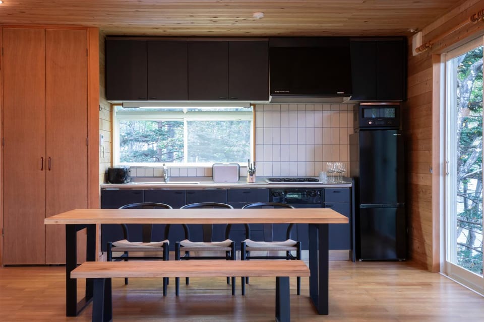 Kitchen or kitchenette, Dining area, microwave, oven, kitchen