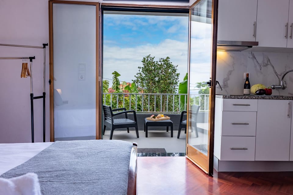 Bed, Balcony/Terrace, Kitchen or kitchenette, Photo of the whole room