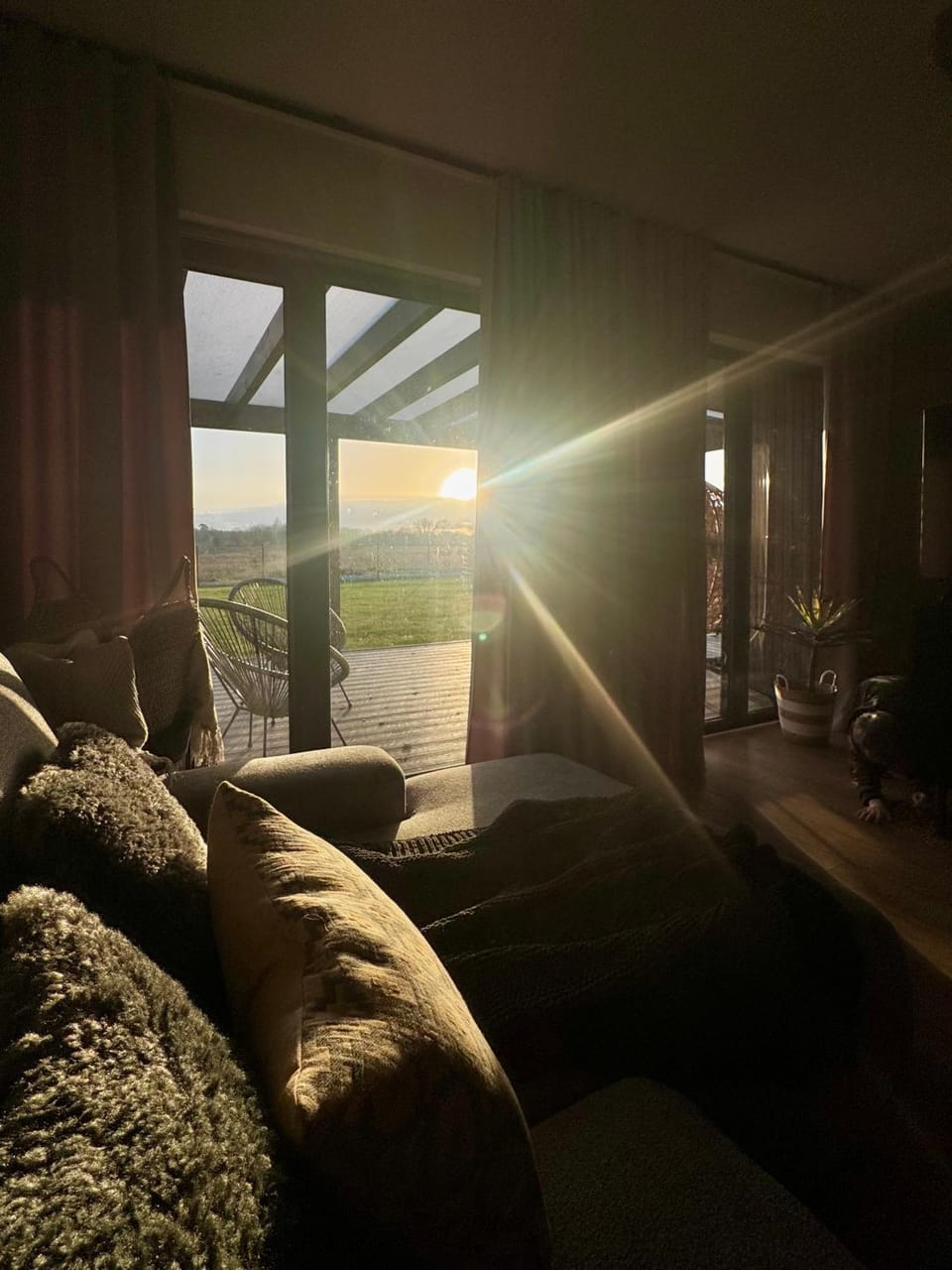 Balcony/Terrace, Living room, Sunset
