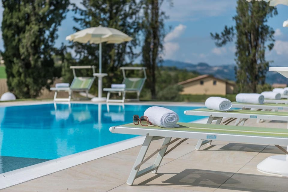Natural landscape, Floor plan, Mountain view, Pool view, Swimming pool, sunbed