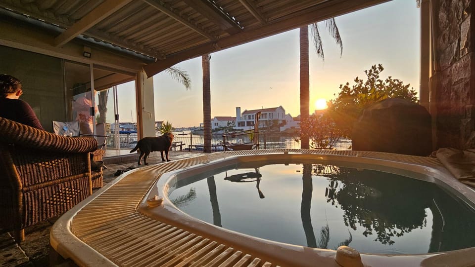 Hot Tub, River view, Sunset