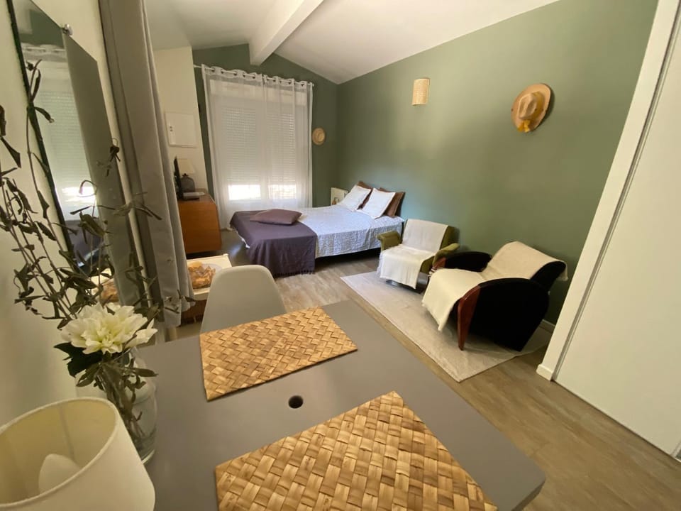 Bed, Living room, Photo of the whole room, Seating area, Bedroom