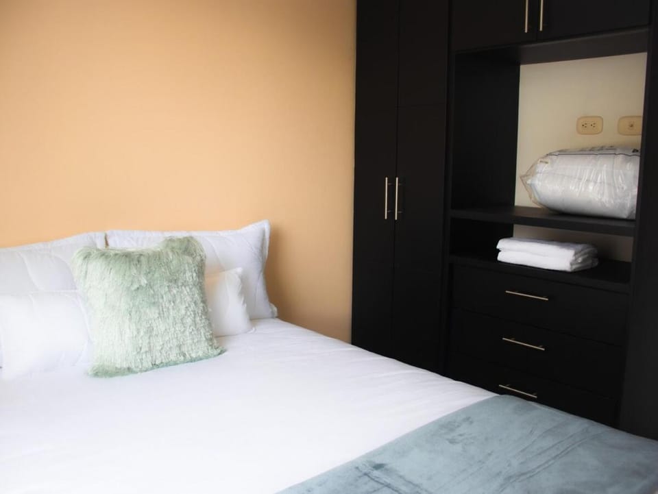 Bed, Bedroom, towels, wardrobe