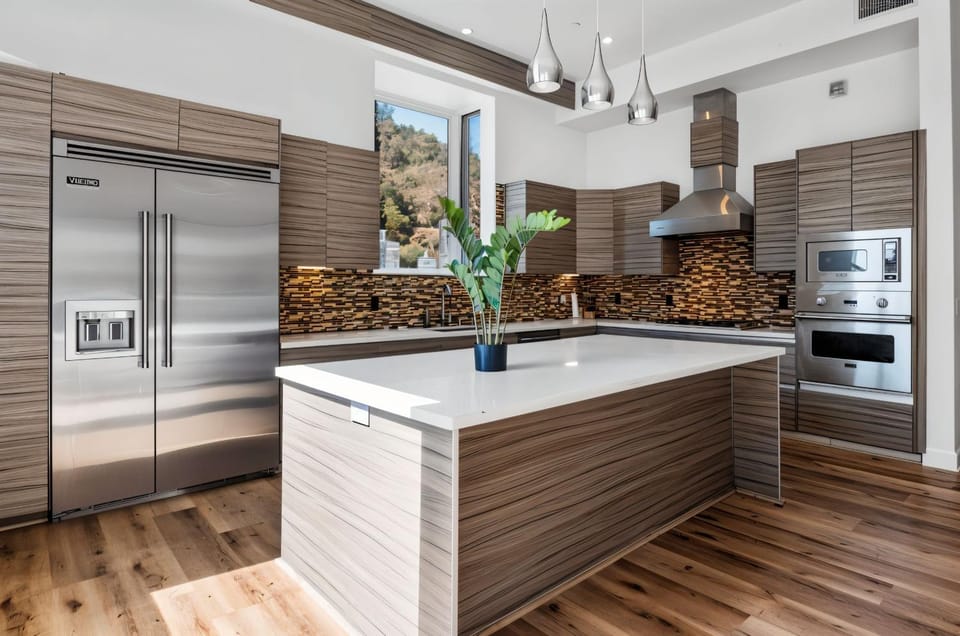 Kitchen or kitchenette, dishwasher, oven, stove