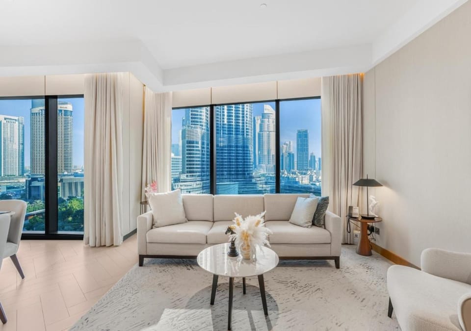 Living room, Seating area, City view