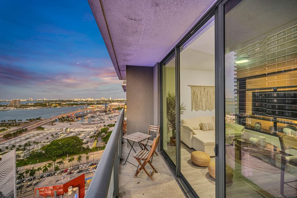 Patio, Seating area, City view, Sea view