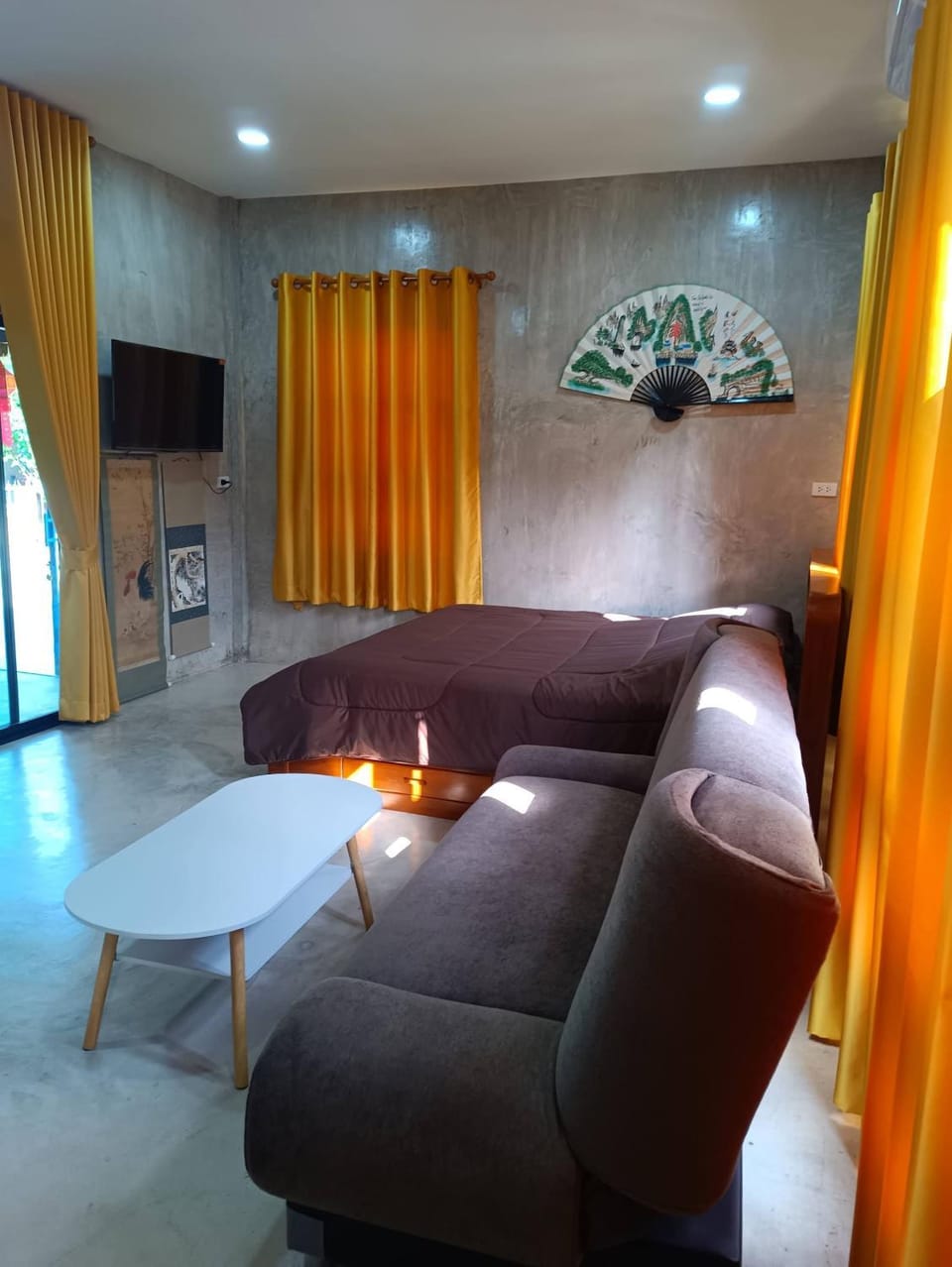 Bed, Living room, Bedroom
