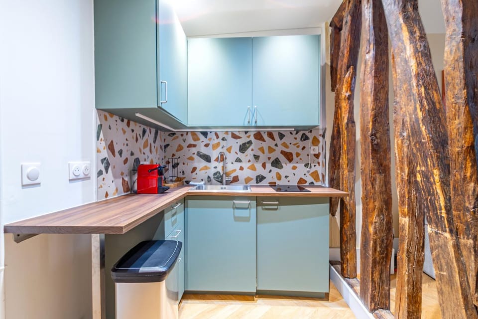 Coffee/tea facilities, Kitchen or kitchenette, stove, toaster