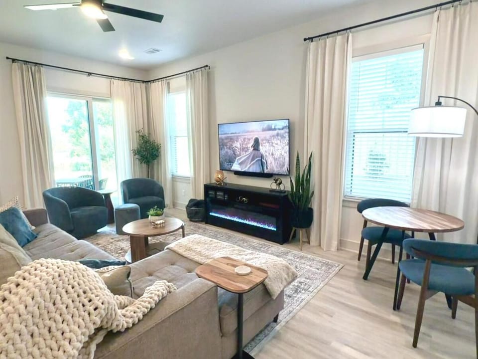 Living room, fireplace