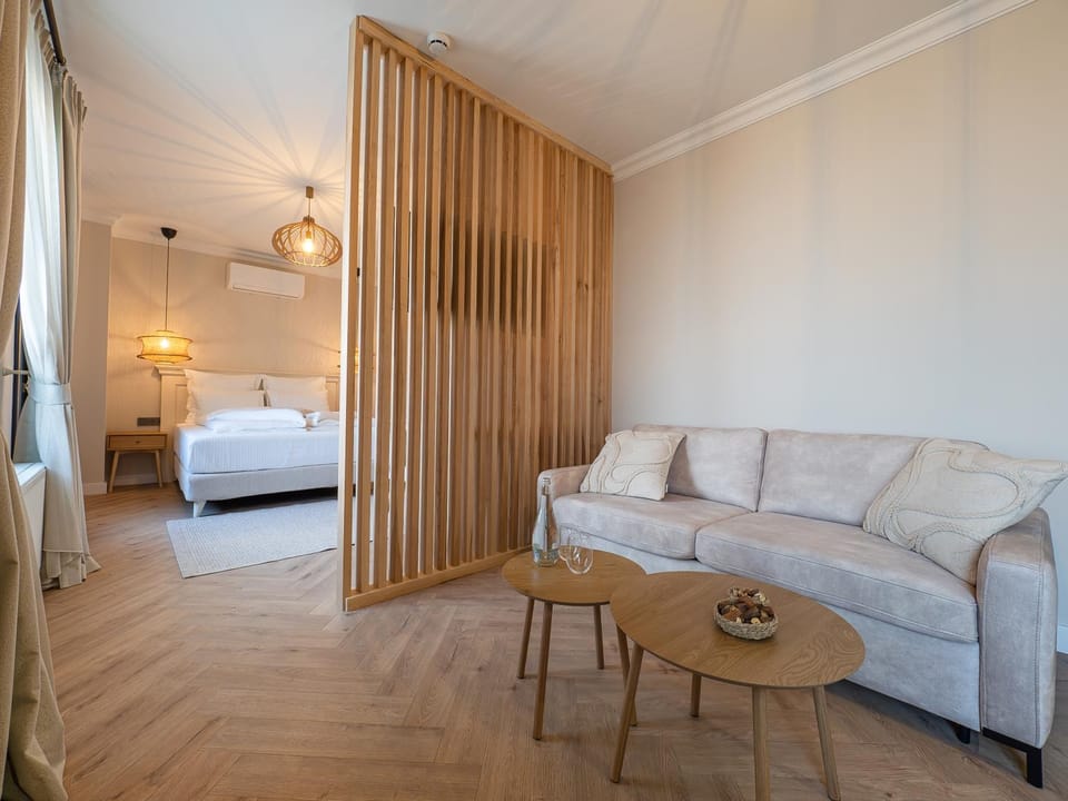 Bed, Living room, Photo of the whole room, Seating area, Bedroom