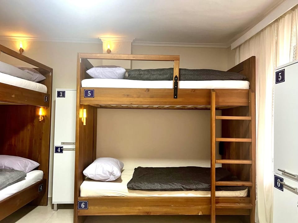 bunk bed, wardrobe