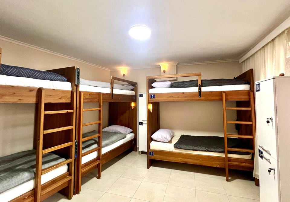 Photo of the whole room, bunk bed, wardrobe