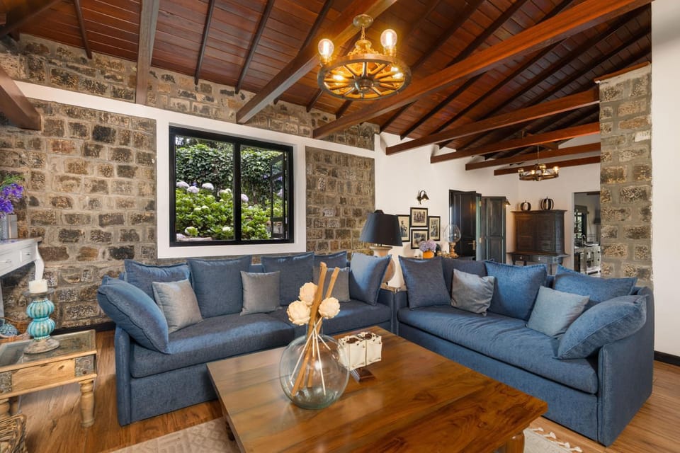 TV and multimedia, Living room, Garden view, fireplace