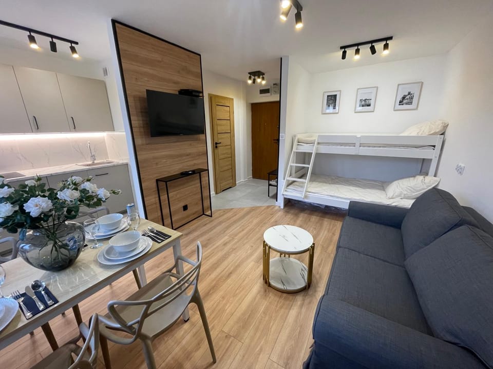 Bed, TV and multimedia, Living room, Photo of the whole room, Seating area, Dining area