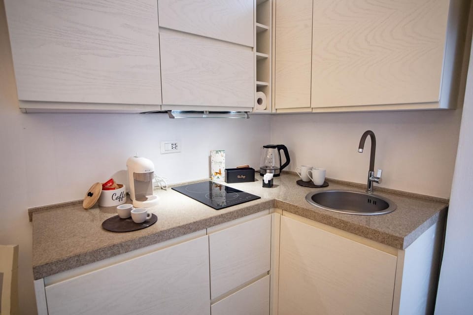 Coffee/tea facilities, Kitchen or kitchenette, stove