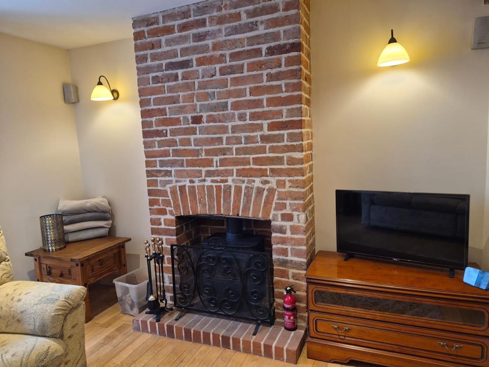 TV and multimedia, Seating area, fireplace