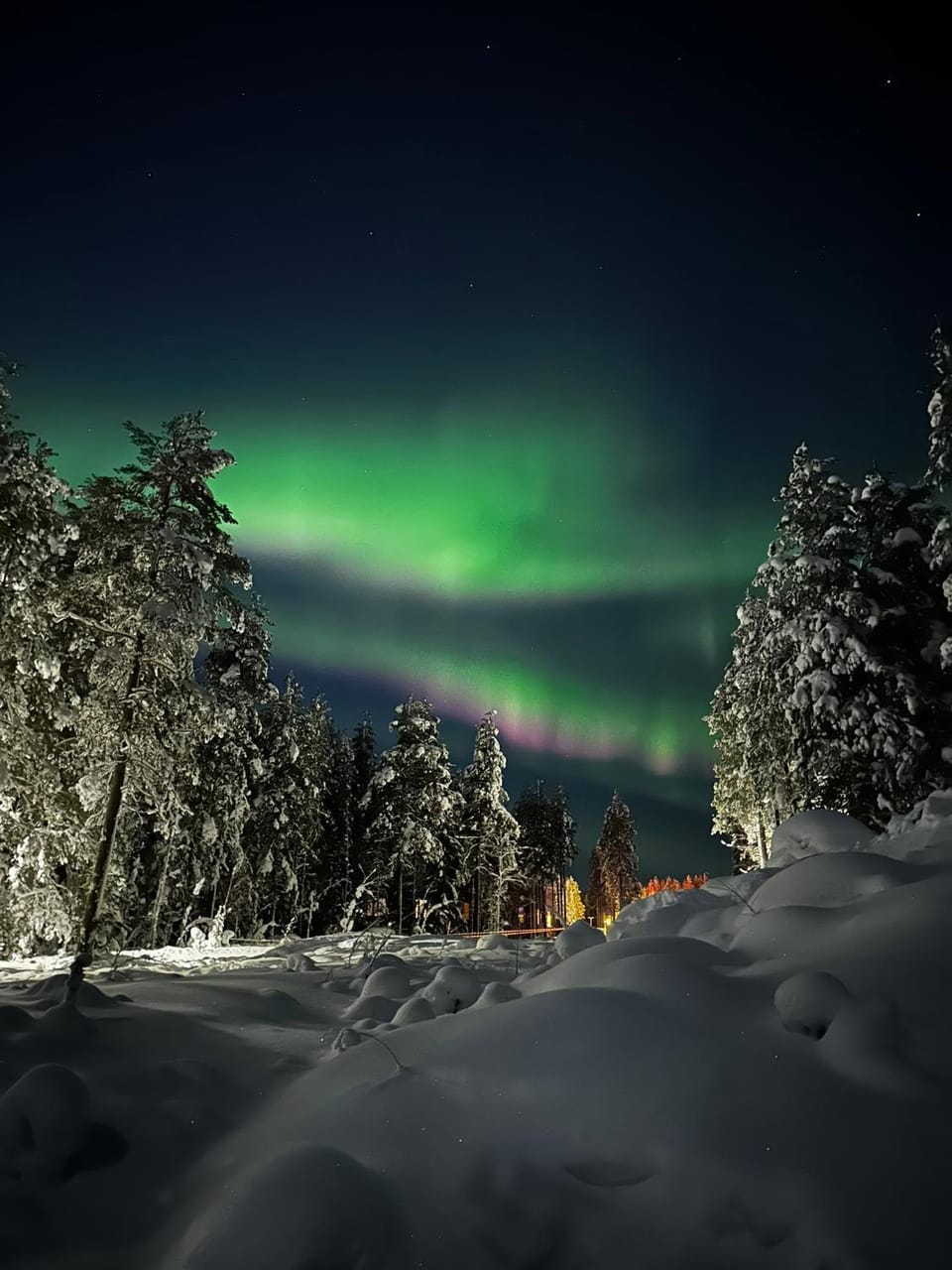 Night, Natural landscape, Winter