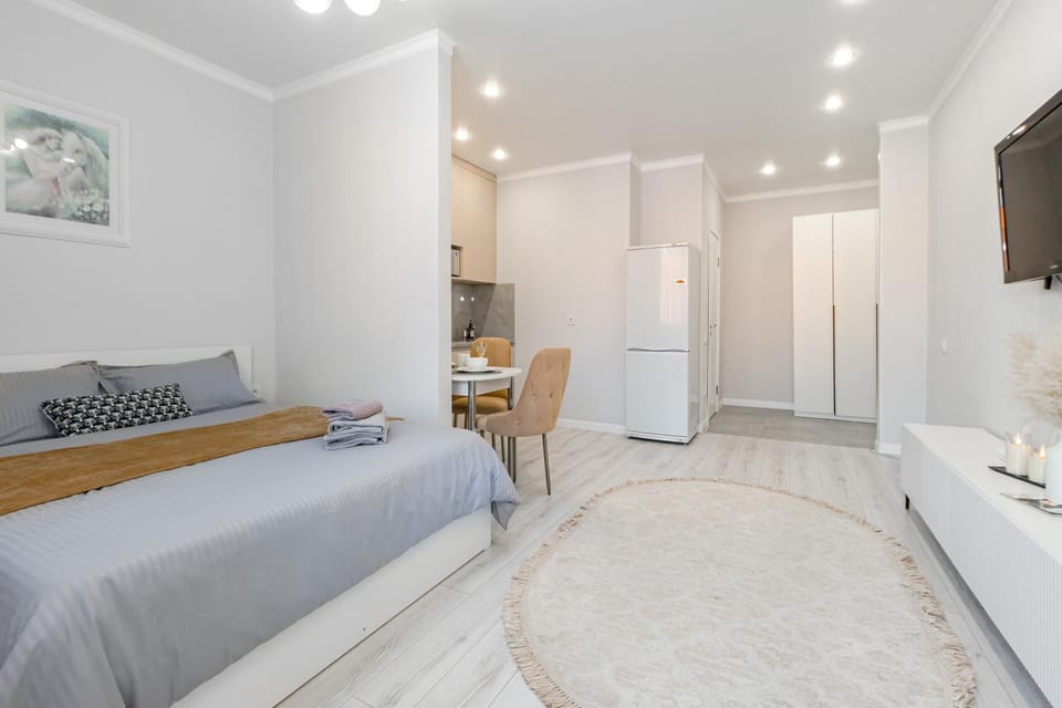 Тёплая и уютная студия в центре Левого берега Apartment in Kazakhstan