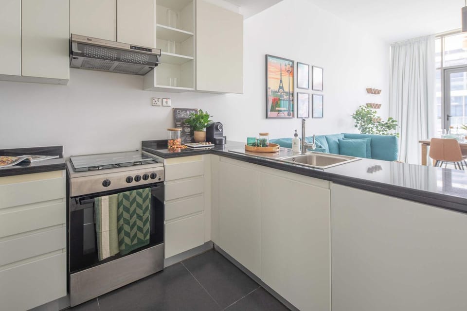 Kitchen or kitchenette, stove, toaster