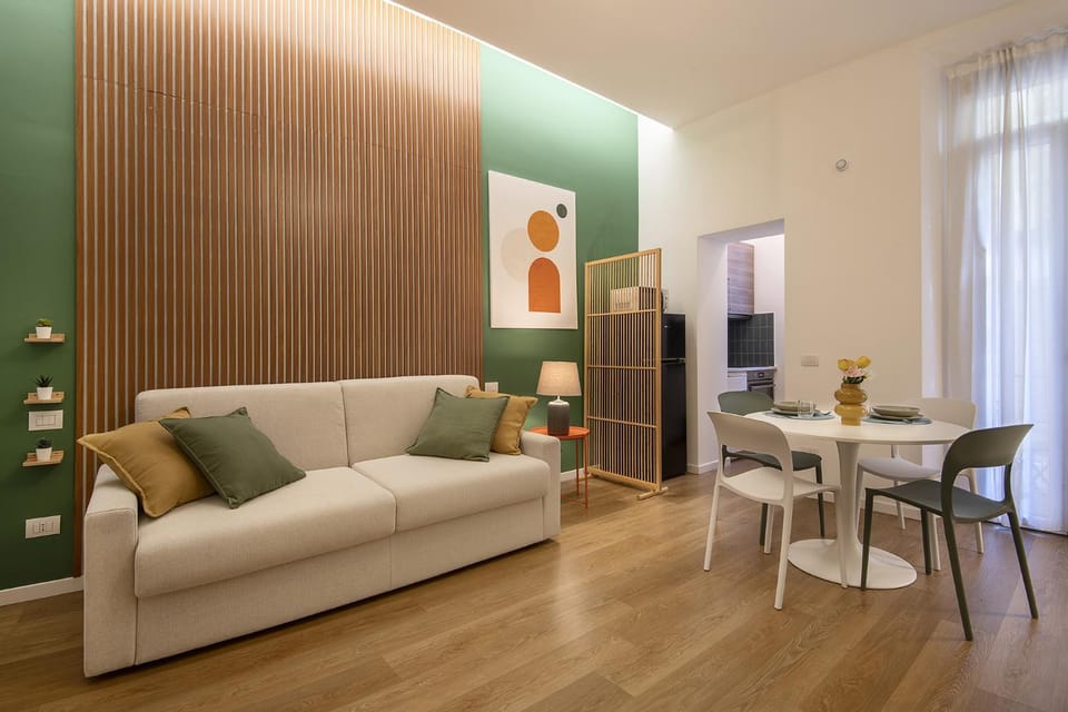 Living room, microwave, kitchen