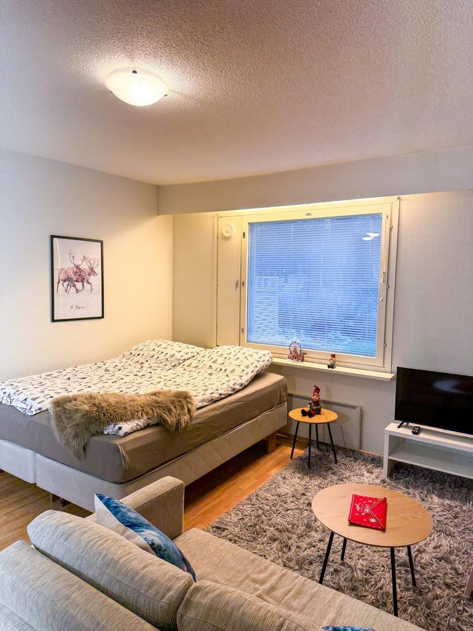 Communal lounge/ TV room, Bed, TV and multimedia, Living room, Photo of the whole room, Seating area, Evening entertainment, Bedroom