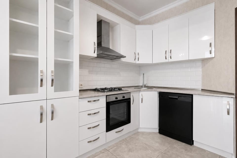 Kitchen or kitchenette, dishwasher, minibar, stove