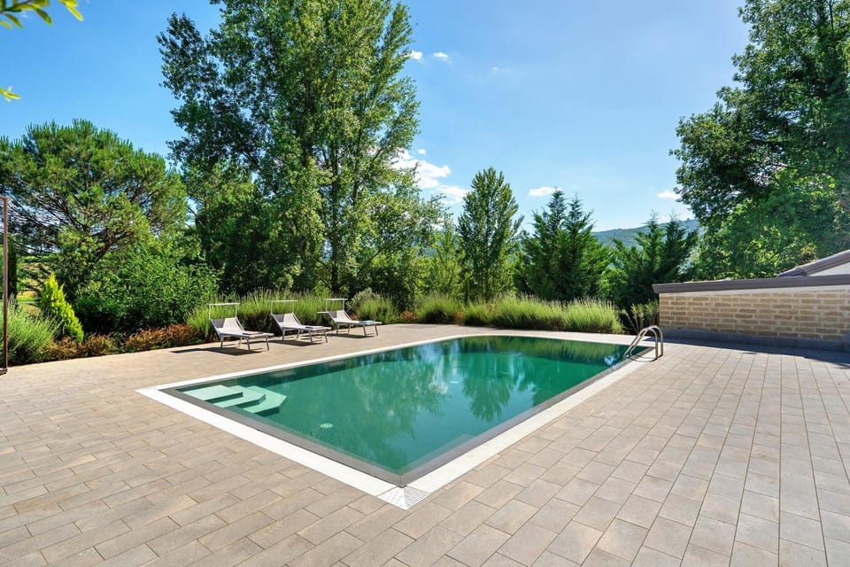 Property building, Living room, Swimming pool
